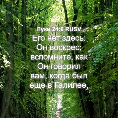 Picture 04 - Луки 24:6 RUSV - Его нет здесь: Он воскрес; - Bible Verse Picture