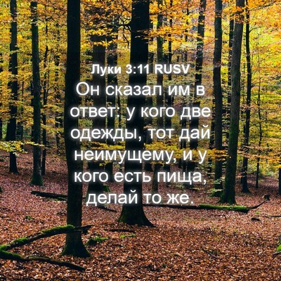 Picture 04 - Луки 3:11 RUSV - Он сказал им в ответ: у кого - Bible Verse Picture