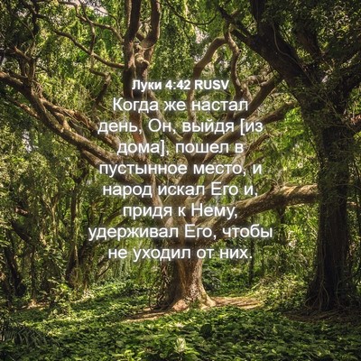 Picture 04 - Луки 4:42 RUSV - Когда же настал день, Он, - Bible Verse Picture