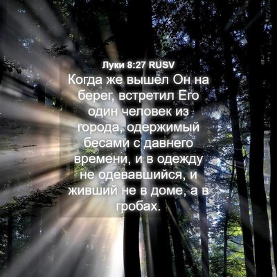 Picture 04 - Луки 8:27 RUSV - Когда же вышел Он на берег, - Bible Verse Picture