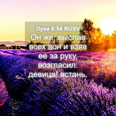 Picture 04 - Луки 8:54 RUSV - Он же, выслав всех вон и - Bible Verse Picture