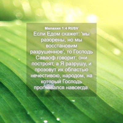 Picture 04 - Малахия 1:4 RUSV - Если Едом скажет: 'мы - Bible Verse Picture