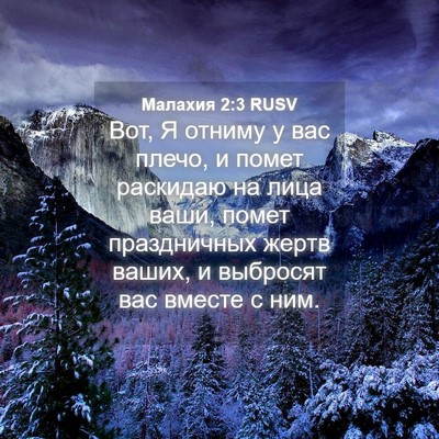 Picture 04 - Малахия 2:3 RUSV - Вот, Я отниму у вас плечо, и - Bible Verse Picture