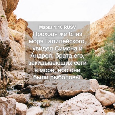 Picture 04 - Марка 1:16 RUSV - Проходя же близ моря - Bible Verse Picture