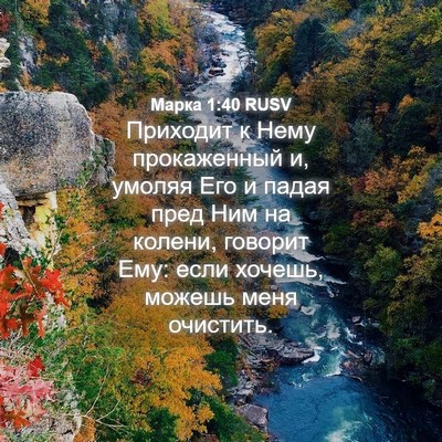 Picture 04 - Марка 1:40 RUSV - Приходит к Нему - Bible Verse Picture