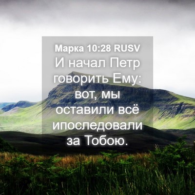 Picture 04 - Марка 10:28 RUSV - И начал Петр говорить Ему: - Bible Verse Picture