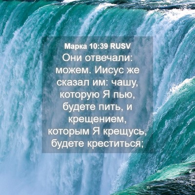 Picture 04 - Марка 10:39 RUSV - Они отвечали: можем. Иисус - Bible Verse Picture