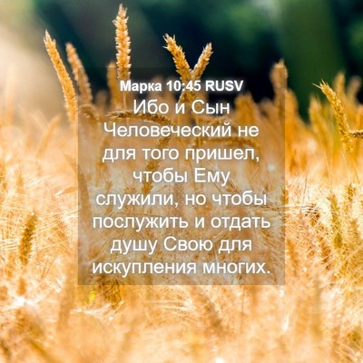 Picture 04 - Марка 10:45 RUSV - Ибо и Сын Человеческий не - Bible Verse Picture