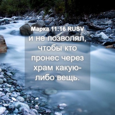 Picture 04 - Марка 11:16 RUSV - и не позволял, чтобы кто - Bible Verse Picture
