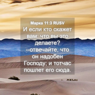 Picture 04 - Марка 11:3 RUSV - И если кто скажет вам: что - Bible Verse Picture