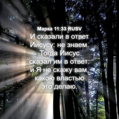 Picture 04 - Марка 11:33 RUSV - И сказали в ответ Иисусу: - Bible Verse Picture