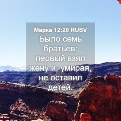 Picture 04 - Марка 12:20 RUSV - Было семь братьев: первый - Bible Verse Picture