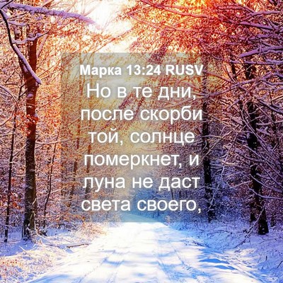 Picture 04 - Марка 13:24 RUSV - Но в те дни, после скорби - Bible Verse Picture
