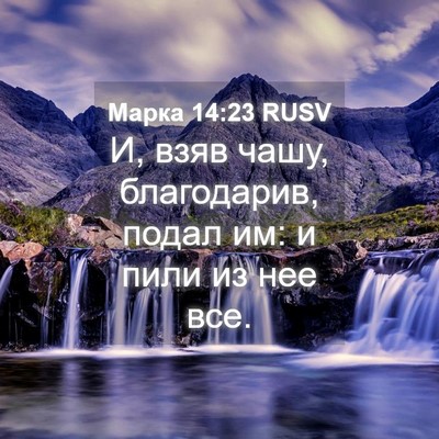 Picture 04 - Марка 14:23 RUSV - И, взяв чашу, благодарив, - Bible Verse Picture