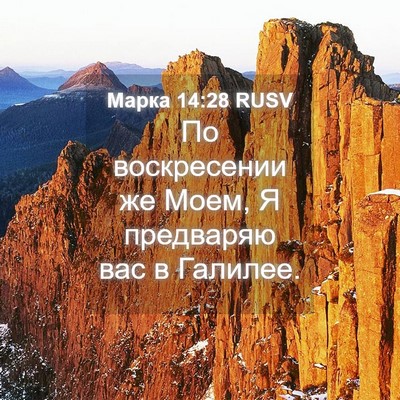 Picture 04 - Марка 14:28 RUSV - По воскресении же Моем, Я - Bible Verse Picture