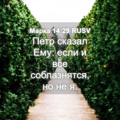 Picture 04 - Марка 14:29 RUSV - Петр сказал Ему: если и все - Bible Verse Picture