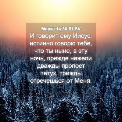 Picture 04 - Марка 14:30 RUSV - И говорит ему Иисус: - Bible Verse Picture