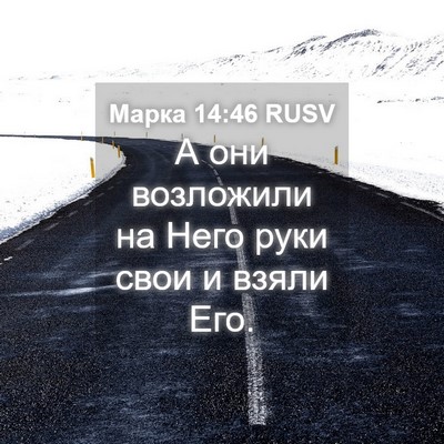 Picture 04 - Марка 14:46 RUSV - А они возложили на Него - Bible Verse Picture