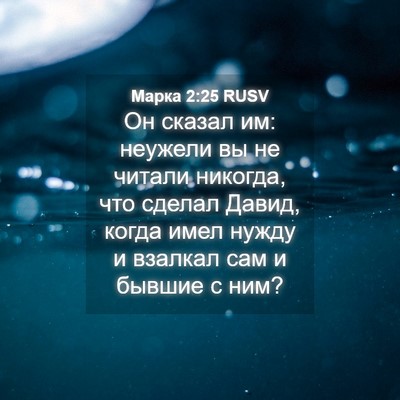 Picture 04 - Марка 2:25 RUSV - Он сказал им: неужели вы не - Bible Verse Picture