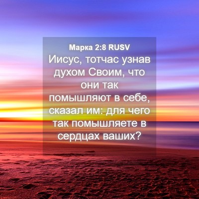 Picture 04 - Марка 2:8 RUSV - Иисус, тотчас узнав духом - Bible Verse Picture
