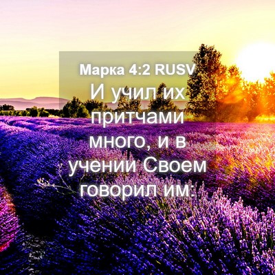 Picture 04 - Марка 4:2 RUSV - И учил их притчами много, и - Bible Verse Picture