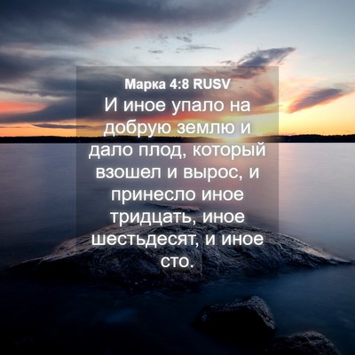 Picture 04 - Марка 4:8 RUSV - И иное упало на добрую - Bible Verse Picture
