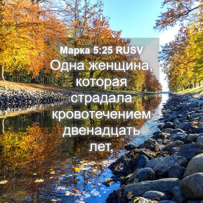 Picture 04 - Марка 5:25 RUSV - Одна женщина, которая - Bible Verse Picture