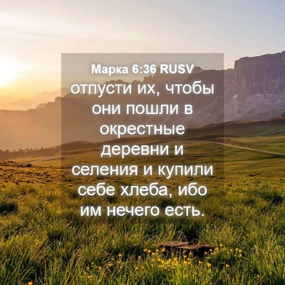 Picture 04 - Марка 6:36 RUSV - отпусти их, чтобы они пошли - Bible Verse Picture