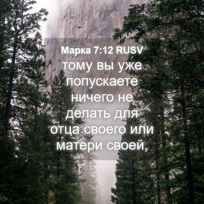 Picture 04 - Марка 7:12 RUSV - тому вы уже попускаете - Bible Verse Picture