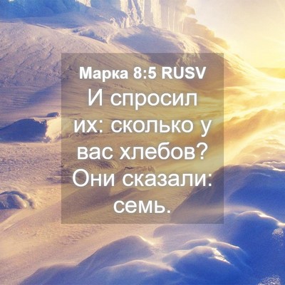 Picture 04 - Марка 8:5 RUSV - И спросил их: сколько у вас - Bible Verse Picture