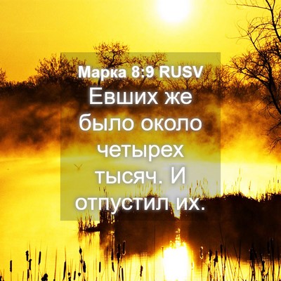 Picture 04 - Марка 8:9 RUSV - Евших же было около - Bible Verse Picture