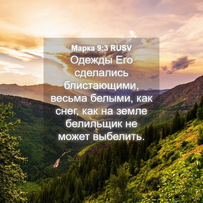Picture 04 - Марка 9:3 RUSV - Одежды Его сделались - Bible Verse Picture