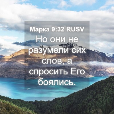 Picture 04 - Марка 9:32 RUSV - Но они не разумели сих - Bible Verse Picture