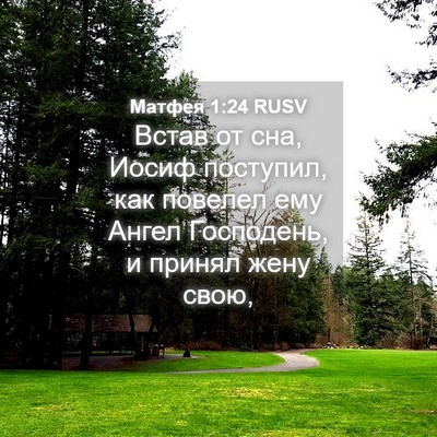 Picture 04 - Матфея 1:24 RUSV - Встав от сна, Иосиф - Bible Verse Picture