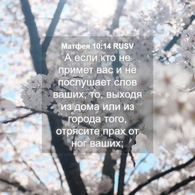 Picture 04 - Матфея 10:14 RUSV - А если кто не примет вас и - Bible Verse Picture