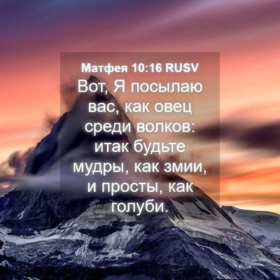 Picture 04 - Матфея 10:16 RUSV - Вот, Я посылаю вас, как овец - Bible Verse Picture
