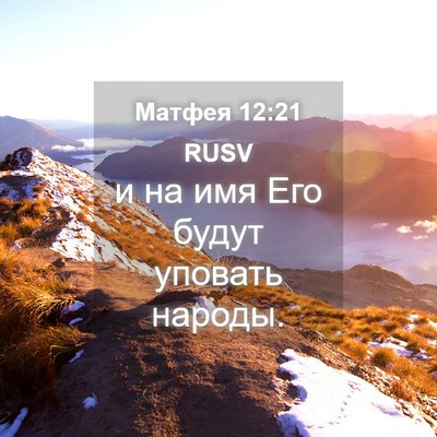 Picture 04 - Матфея 12:21 RUSV - и на имя Его будут уповать - Bible Verse Picture