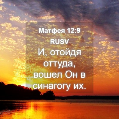 Picture 04 - Матфея 12:9 RUSV - И, отойдя оттуда, вошел Он в - Bible Verse Picture