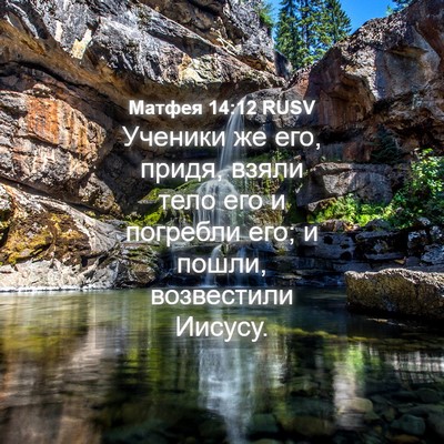 Picture 04 - Матфея 14:12 RUSV - Ученики же его, придя, - Bible Verse Picture