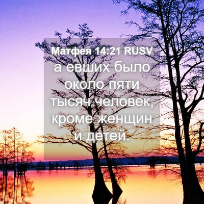 Picture 04 - Матфея 14:21 RUSV - а евших было около пяти - Bible Verse Picture