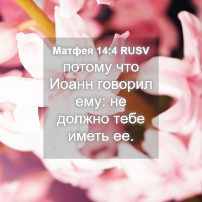 Picture 04 - Матфея 14:4 RUSV - потому что Иоанн говорил - Bible Verse Picture
