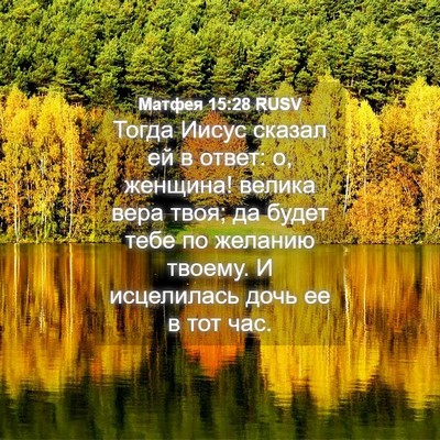 Picture 04 - Матфея 15:28 RUSV - Тогда Иисус сказал ей в - Bible Verse Picture