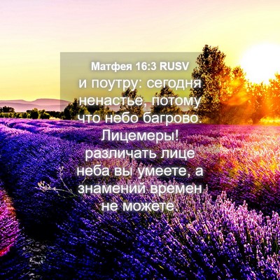 Picture 04 - Матфея 16:3 RUSV - и поутру: сегодня ненастье, - Bible Verse Picture