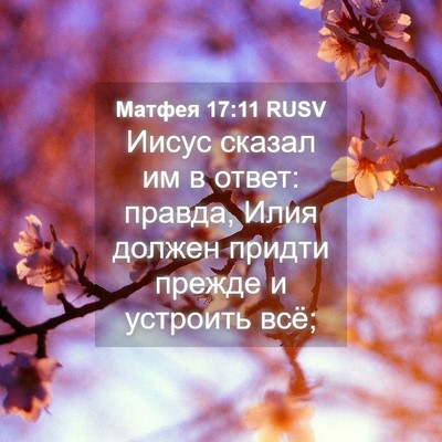 Picture 04 - Матфея 17:11 RUSV - Иисус сказал им в ответ: - Bible Verse Picture