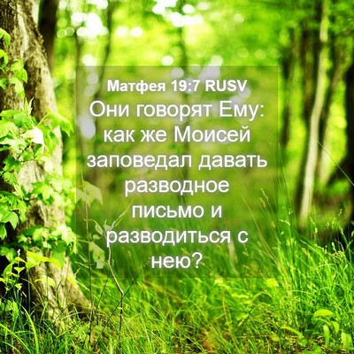 Picture 04 - Матфея 19:7 RUSV - Они говорят Ему: как же - Bible Verse Picture