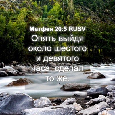 Picture 04 - Матфея 20:5 RUSV - Опять выйдя около шестого - Bible Verse Picture