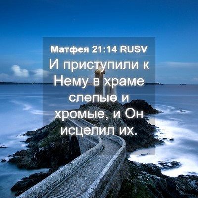 Picture 04 - Матфея 21:14 RUSV - И приступили к Нему в храме - Bible Verse Picture
