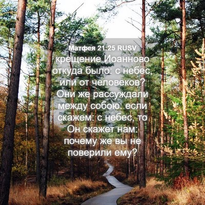 Picture 04 - Матфея 21:25 RUSV - крещение Иоанново откуда - Bible Verse Picture