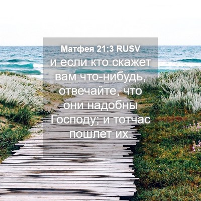 Picture 04 - Матфея 21:3 RUSV - и если кто скажет вам - Bible Verse Picture