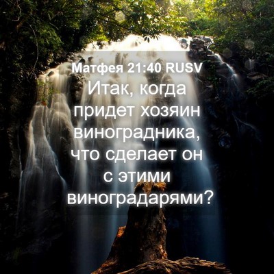 Picture 04 - Матфея 21:40 RUSV - Итак, когда придет хозяин - Bible Verse Picture